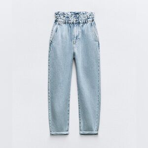 Zara HIGH-WAISTED PAPERBAG BAGGY JEANS - Size 2